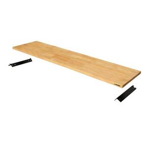 lot 280 image: Husky 72 in. Solid Wood Work Surface for Regular Duty Welded Steel Garage Storage System