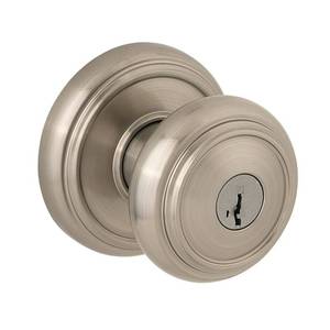 lot 287 image: Baldwin Alcott Keyed Entry Knob featuring SmartKey�� in Satin Nickel
