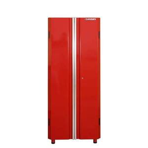 lot 300 image: Husky Ready-to-Assemble 24-Gauge Steel Freestanding Garage Cabinet in Red (30 in. W x 72 in. H x 18 in. D) - Retail $262.49