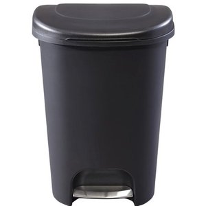 lot 341 image: Rubbermaid 13G Premium Slow Close Step-On Wastebasket, Black