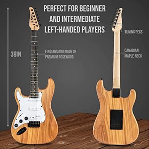 lot 93 image: LyxPro Left Hand 39 Inch Electric Guitar&nbspwith Picks and Guitar Cable