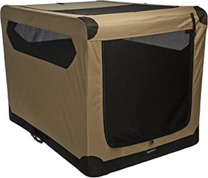 lot 229 image: Amazon Basics Dog Travel Crate Pet Cage 2 Doors Mesh Window Foldable Portable XL Size 42