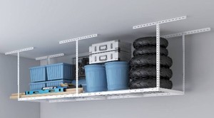 lot 181 image: 32 x 96.com Adjustable Ceiling Rack White - Retail $187.99