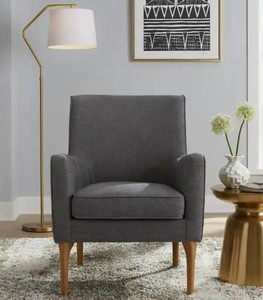 lot 44 image: Exclusive Home Decorators Collection Greenlee Charcoal Upholstered Accent Chair- Retail$429