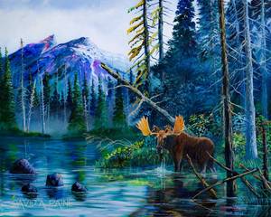 lot 101 image: Northern Marsh - Original Oil Painting by David Paine - 24 x 30