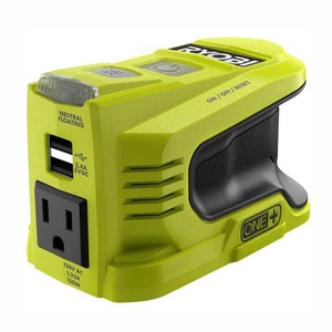 lot 24016 image: RYOBI 150-Watt Powered Inverter Generator for 18-Volt Battery - Retail $69.99