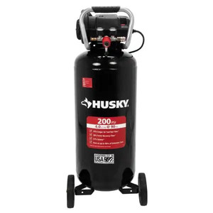 lot 24092 image: Husky - 20 Gal. 200 PSI Oil Free Portable Vertical Electric Air Compressor - Retail $329.00