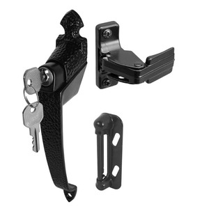 lot 24116 image: Prime-Line   1-34 in. Black, Colonial Push Button Lock with Key - Retail $15.51