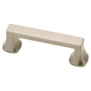 lot 24140 image: Brainerd & Liberty Hardware - 3 in. Center to Center Drawer Cabinet Pull, Brushed Nickel (Set of 10) -  Retail $45.99