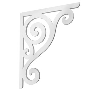 lot 24143 image: Nature Brackets Decorative - 16 in. Paintable PVC Scroll Mailbox or Porch Bracket , White - Retail $49.99