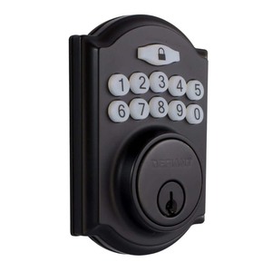 lot 24146 image: Defiant Castle - Matte Black Single Cylinder Electronic Keypad Deadbolt - Retail $60.99