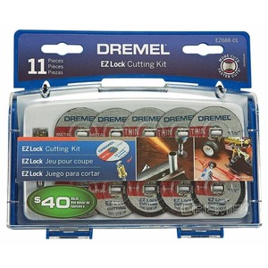 lot 24195 image: Dremel - EZ Lock Mini Cutting Kit for Metal and Plastic - Retail $40.00