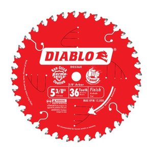 lot 24204 image: Diablo - 5-38 in. Dia. x 10 mm Carbide Tip Metal Circular Saw Blade 36 teeth 1 pc. - Retail $17.99