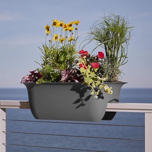 lot 24132 image: Bloem Modica Deck Rail 24in. Planter - Retail $48.87