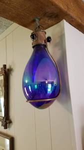 lot 1012 image: Hand blown glass and copper decor by Sandi Gore Evans (Augusta artist) approx 15