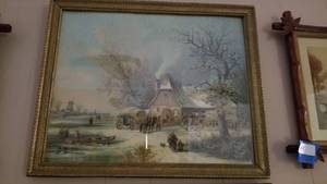 lot 1017 image: Framed Dutch print 18 x 21