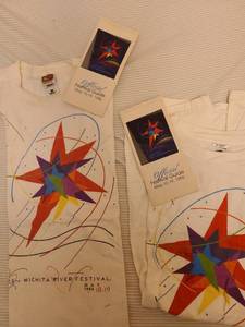lot 1110 image: Wichita River Festival T-shirts 1996, L, XXL, two brochures