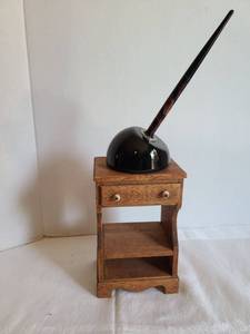 lot 1120 image: Vintage Esterbrook fountain pen desk set, 7 tall wooden nightstand replica