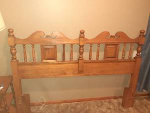 lot 1204 image: Maple head board 44 x 63. Has a few faded spots