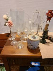 lot 1227 image: Candle holders, photocard stand, more