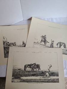lot 1329 image: Cowboy scene reproductions by artist Clark True