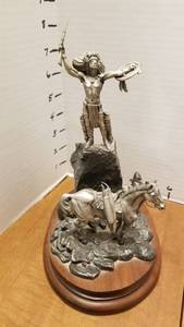 lot 1332 image: Chilmark pewter sculpted by Donald Poland Studios Oh Great Spirit with certificate