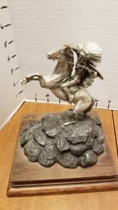 lot 1333 image: Chilmark pewter sculpted by Donald Poland Studios The Chief with certificate