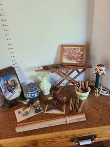 lot 1341 image: Vintage toy wooden ironing board, other home decor