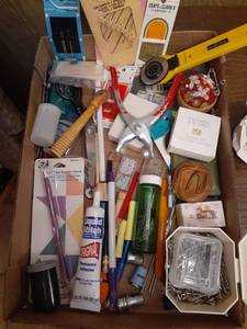 lot 1413 image: Sewing items. Pins, needles, scissors, and more