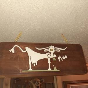 lot 1431 image: Cow sign. 12 x 30 x 2