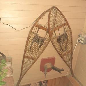 lot 1432 image: Snow shoes from Alaska. Approximately 48 inches long