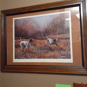 lot 1435 image: Wall decor. Sharing a Covey-Pointers by M Wayne Willis 24 x 33