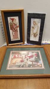 lot 1541 image: Sandi Gore Evans, Santa and angel artwork signed