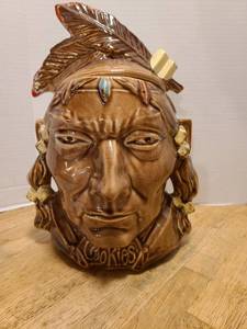 lot 1628 image: McCoy cookie jar Native American 12 tall