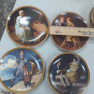 lot 3032 image: (4) Norman Rockwell plates. 8.5 inches