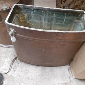 lot 3073 image: Copper toilet tank