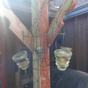 lot 4005 image: Homemade planter with insulators