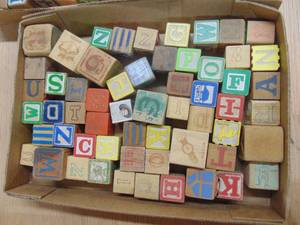 lot 1796 image: Wooden Childrens Blocks