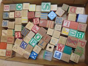 lot 1798 image: Wooden Childrens Blocks