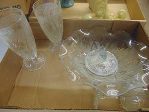 lot 1804 image: Etched Glass Pieces