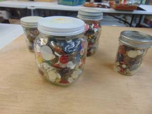 lot 1856 image: 4 Jars of Assorted Buttons