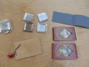 lot 1862 image: Alice Hotel Trays Sterling    and Poetry booklets