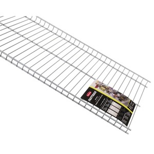 lot 24105 image: Rubbermaid - FastTrack 16 in. W x 4 ft. D Silver Metal Wire Shelf (Set of 2) - Retail $28.88