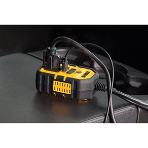 lot 24171 image: Dewalt - Dxaepi140 140w Power Inverter 12v dc to 120v ac Power Outlet with Dual USB Ports - Retail $39.98
