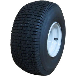 lot 24213 image: 20 x 8.00-8 2Ply SU12  Mower Tire on 8 in. x 7 in. Greyish White Solid Wheel with Zerk, Metal Bushings of 34 I.D. - Retail $69.92