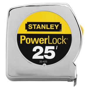 lot 24258 image: Stanley - 33-425 Powerlock II Power Return Rule, 1 x 25ft, ChromeYellow - Retail $10.99