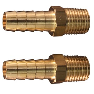 lot 24261 image: Milton Industries - 14 In. Npt Thread Brass Hose End With 38 In. Hose I.d. - Retail $11.99