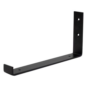 lot 24264 image: Crates &amp Pallet - 12 in. Black J Steel Heavy Duty Shelf Bracket (Set of 2) - Retail $29.94