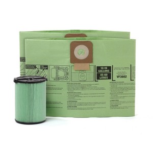 lot 24279 image: OSHA - Compatible Kit With HEPA Level Filtration And Cyclonic Dust Bags For Select 12 -16 Gal. WetDry Shop Vacuums - Retail $63.97