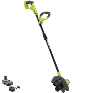 lot 24299 image: RYOBI ONE 18V 9 in. Cordless Battery Edger with 2.0 Ah Battery and Charger - Retail $167.99